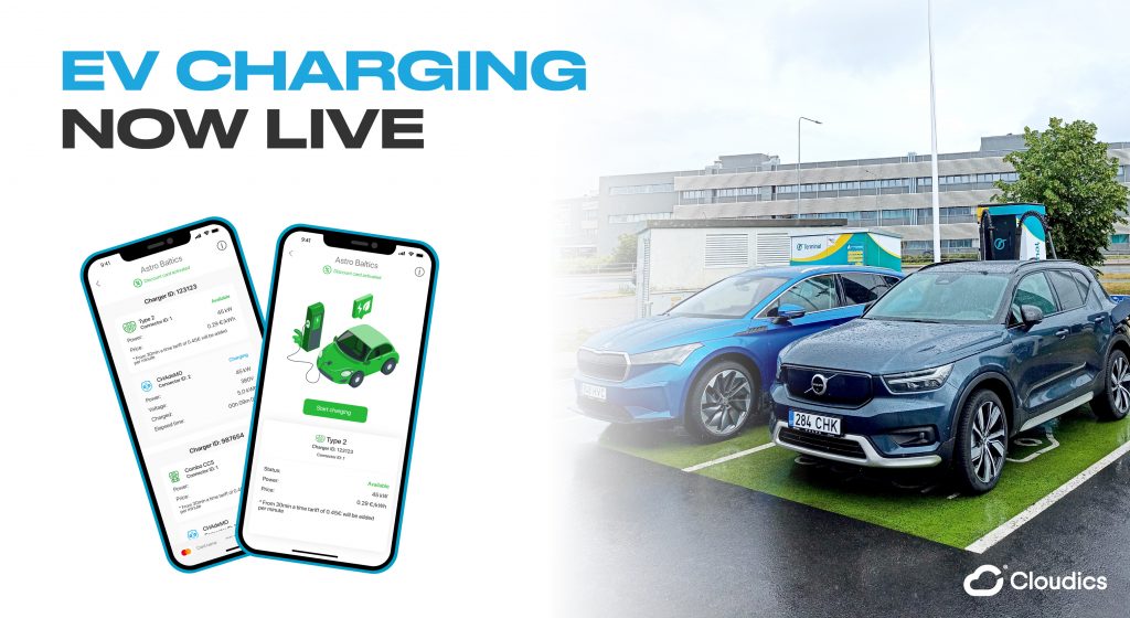We are happy to announce that Cloudics has reached another important milestone on its journey. Since the 15th of July, it is possible to use the first EV charger working on Cloudics software and, of course, pay for the service conveniently in our mobile payment app. 